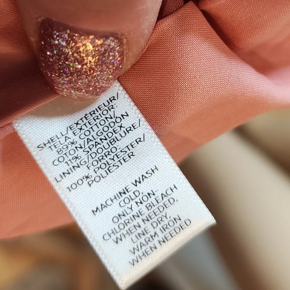 Ann Taylor Loft Pink Skirt Front Pockets Size 8 Twill Cotton Spandex - Picture 9 of 13